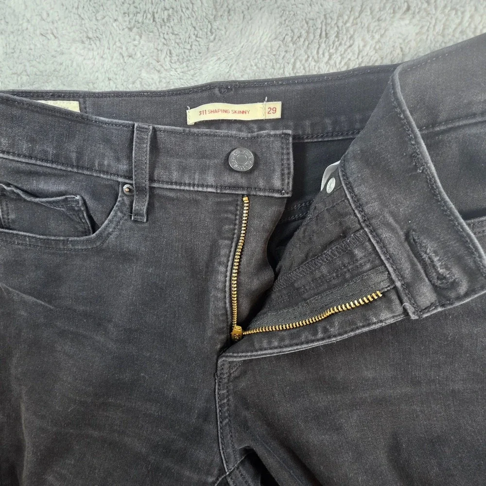 Levi's Women 29 Black 311 Shaping Skinny Jeans Premium Mid Rise Stretch‎